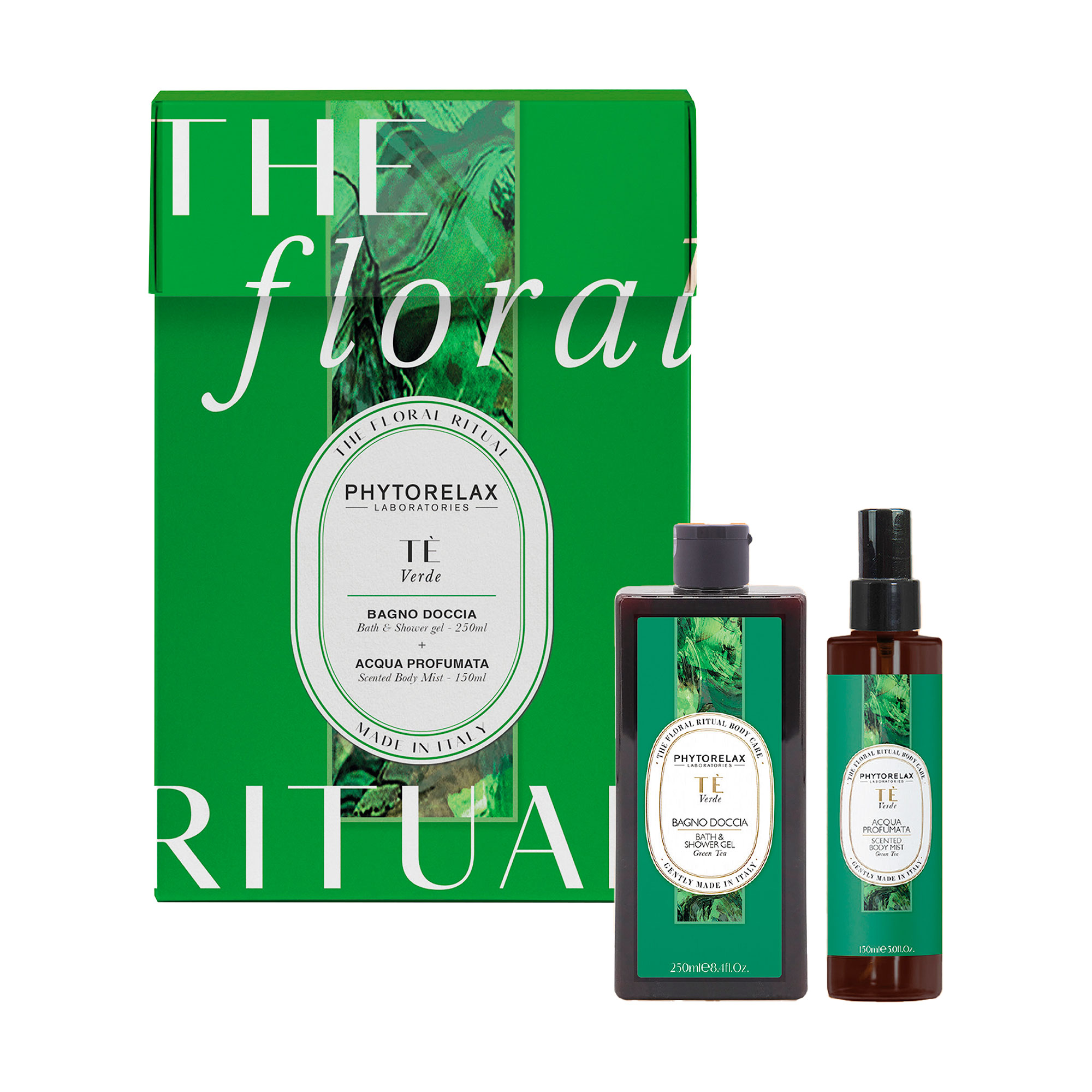 Набір для тіла Phytorelax Laboratories Green Tea (гель для душу, 250 мл + міст для тіла, 150 мл)